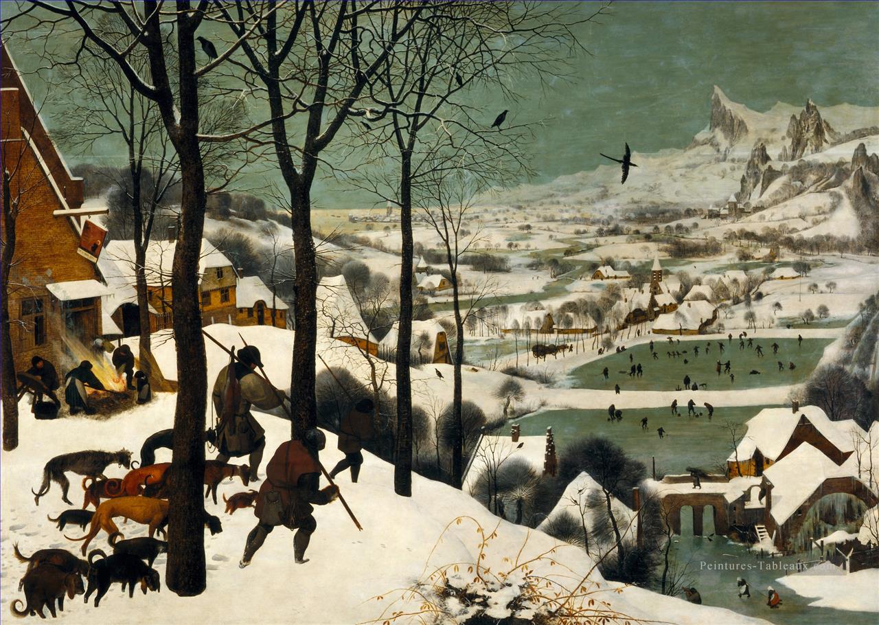 Les chasseurs dans la neige flamand Renaissance paysan Pieter Bruegel the Elder Peintures à l'huile